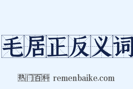 毛居正反义词是什么意思的图片